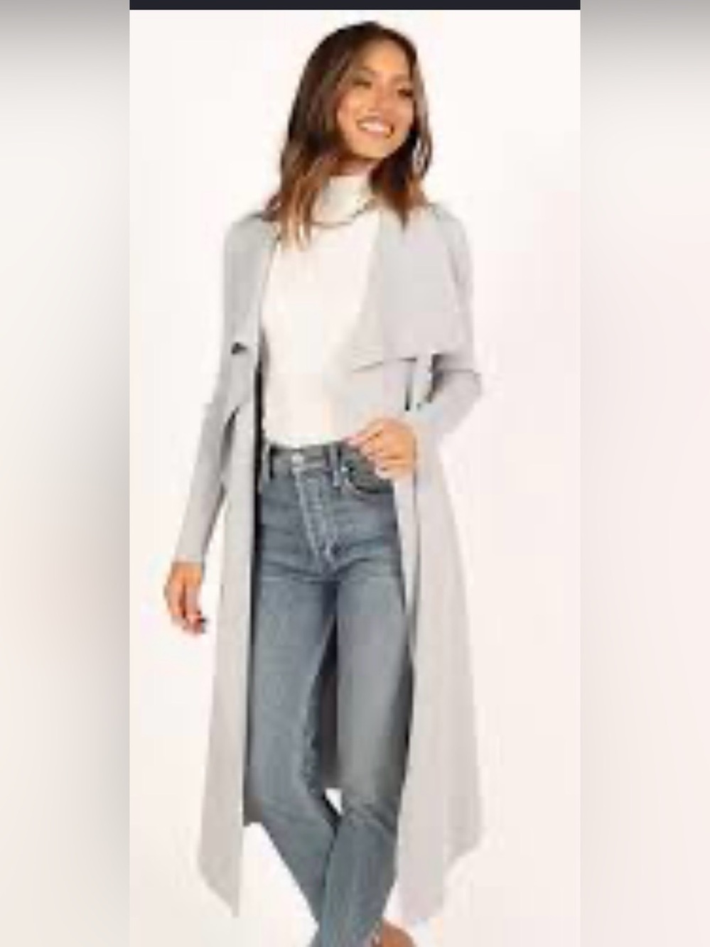 Petal and Pup  Light Gray Drape Front Long Cardigan Coat size 6